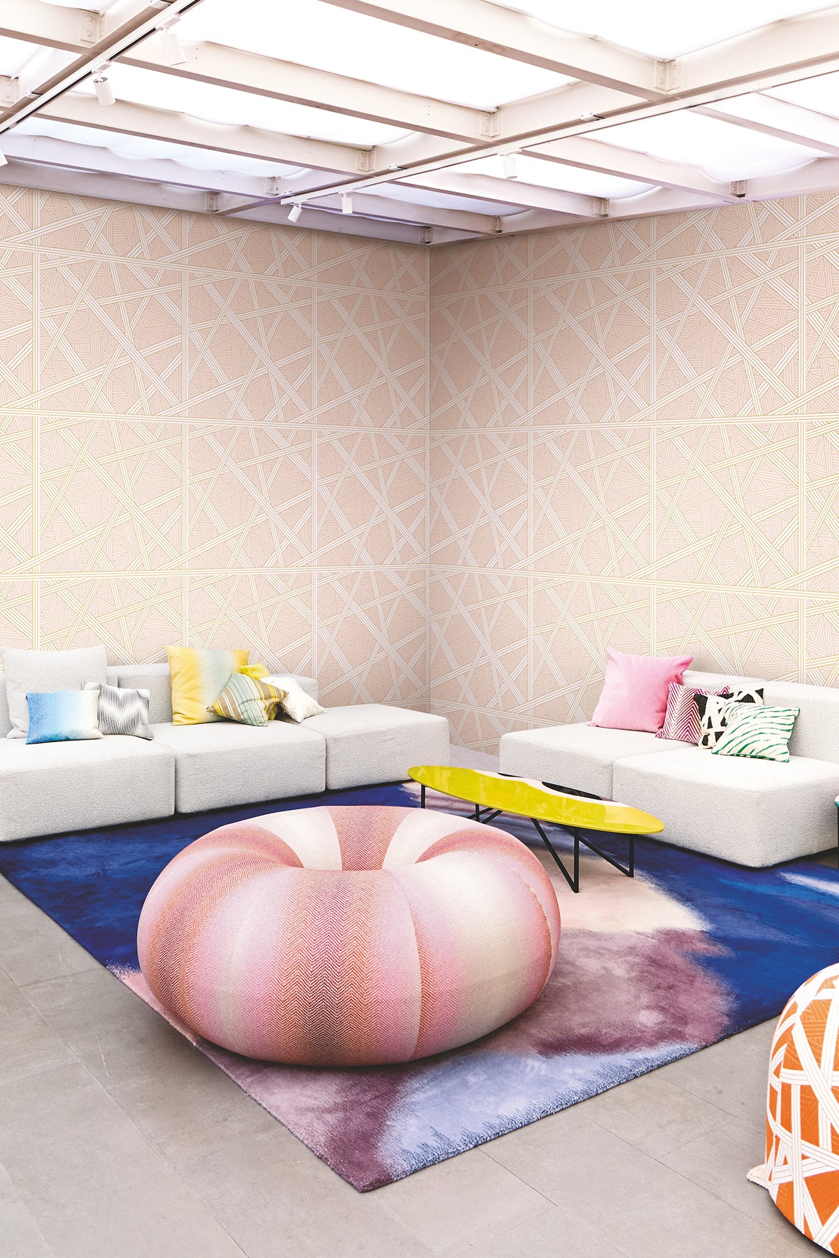 York Wallcoverings Missoni Home 5 Nastri Pink Wallpaper Modern Geometrics Pinks   - MI10562