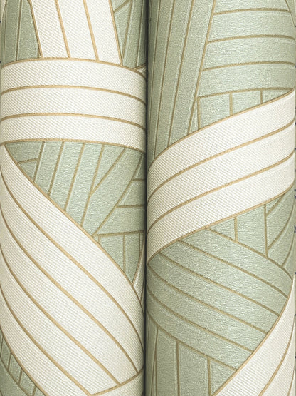 York Wallcoverings Missoni Home 5 Nastri Green Wallpaper Modern Geometrics Greens   - MI10563