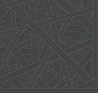 York Wallcoverings Missoni Home 5 Nastri Black Wallpaper Modern Geometrics Blacks   - MI10564