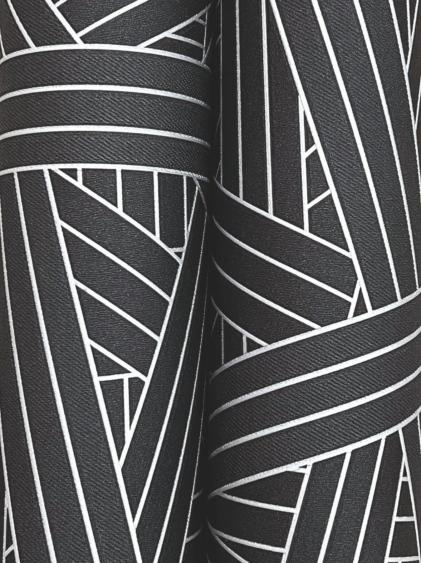 York Wallcoverings Missoni Home 5 Nastri Black Wallpaper Modern Geometrics Blacks   - MI10564