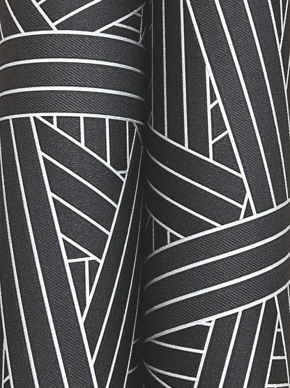 York Wallcoverings Missoni Home 5 Nastri Black Wallpaper Modern Geometrics Blacks   - MI10564