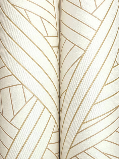 York Wallcoverings Missoni Home 5 Nastri White Wallpaper Modern Geometrics Whites and Off-Whites   - MI10565