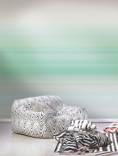 York Wallcoverings Missoni Home 5 Oleg Green Wall Mural Feature Wall Stripes Greens  Wallpaper - MI10570M