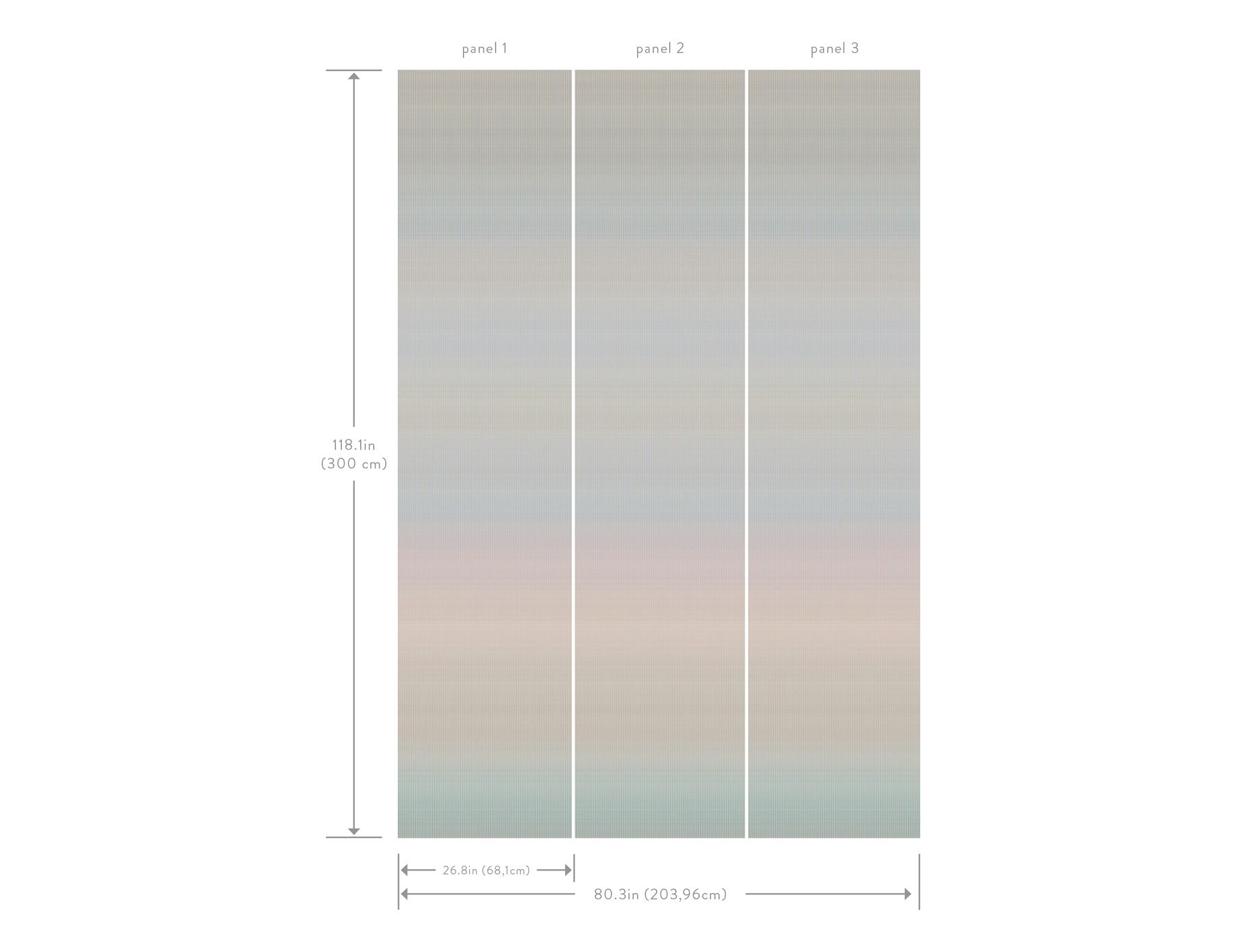 Blue striped wallpaper mural for a feature wall.