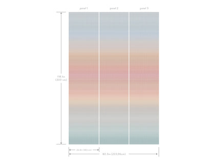 York Wallcoverings Woodnote Oleg Multicolor Wall Mural Feature Wall Stripes Blues  Wallpaper - MI10574M