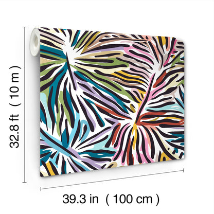 York Wallcoverings Missoni Home 5 Flora Multicolor Wallpaper Botanical Tropical Blues   - MI10575