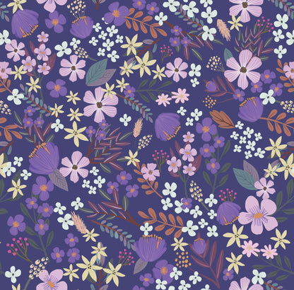 VEER DECOR Mia Charro Collection Margarida Floral Purple Peel & Stick Wallpaper Transitional Purple   - MIAPS3-01