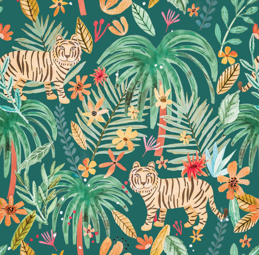 VEER DECOR Mia Charro Collection Jungle Jumboree Green Peel & Stick Wallpaper Novelty Green   - MIAPS4-01