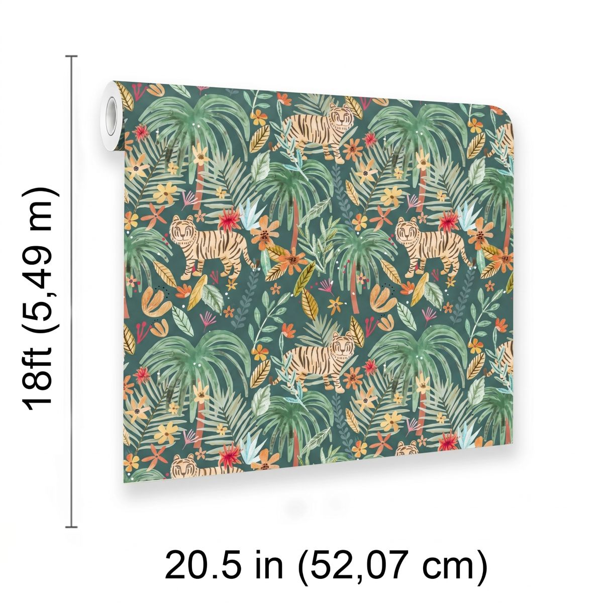 VEER DECOR Mia Charro Collection Jungle Jumboree Green Peel & Stick Wallpaper Novelty Green   - MIAPS4-01