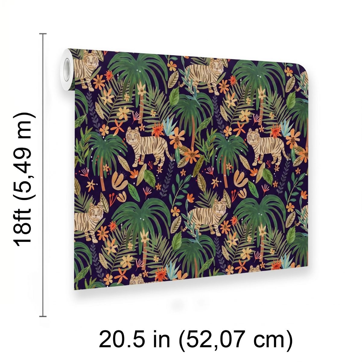 VEER DECOR Mia Charro Collection Jungle Jumboree Navy Peel & Stick Wallpaper Novelty Navy    - MIAPS4-02