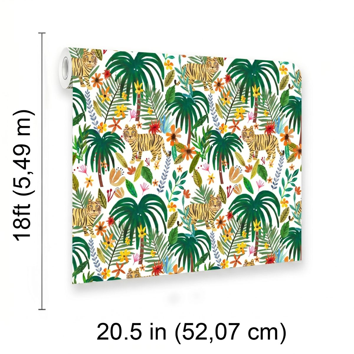VEER DECOR Mia Charro Collection Jungle Jumboree White Peel & Stick Wallpaper Novelty White   - MIAPS4-03