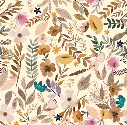 VEER DECOR Mia Charro Collection Emilie Floral Sepia Peel & Stick Wallpaper  Transitional Sepia   - MIAPS6-03
