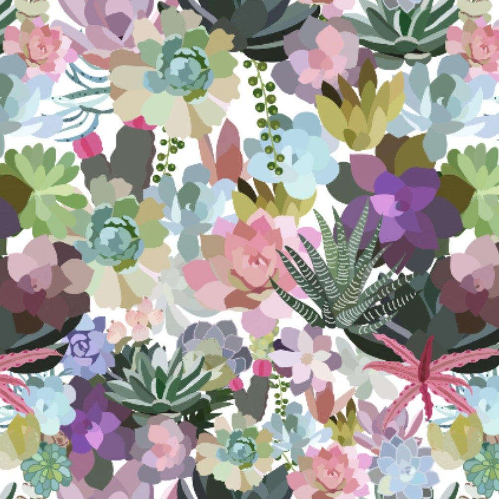 VEER DECOR Mia Charro Collection Mia's Succulent Soft Pastel Pink Peel and Stick Wallpaper Transitional Pink   - MIAPS7-02
