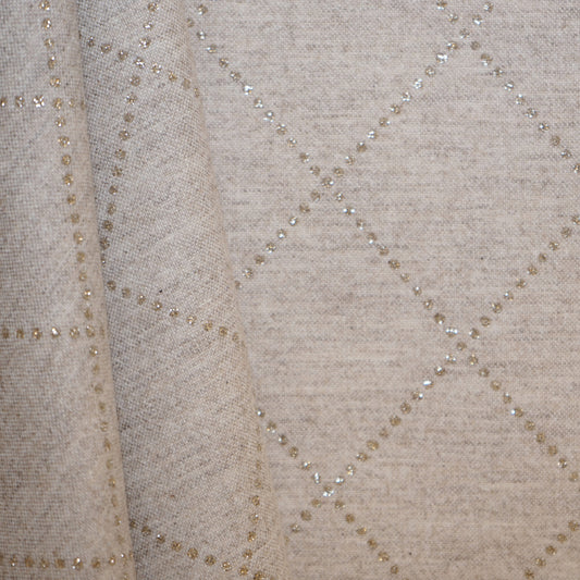JF Fabrics JF Studio MIA 33 Fabric Traditional,Transitional,Contemporary,Diamond,Metallic Creme,Beige  Wool - 6002433 SJ101