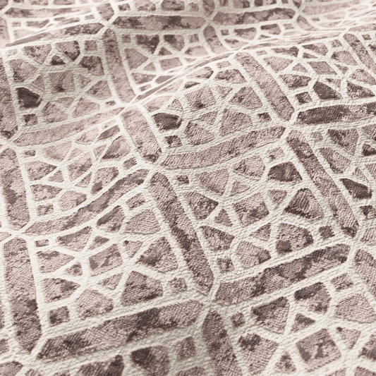 JF Fabrics MIDWAY 50 Fabric Geometric, Transitional, Contemporary Purple, Mauve, Taupe  Velvet - 8999250 J9181