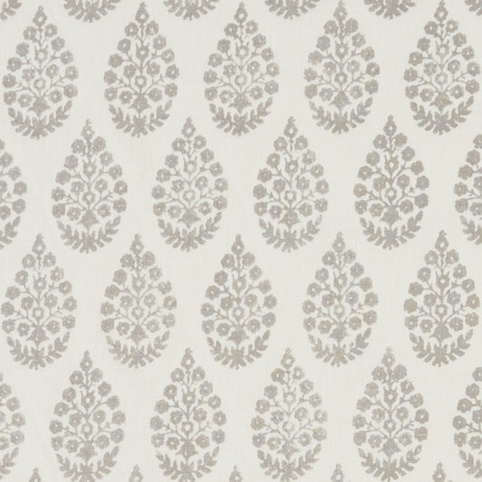 JF Fabrics MILLIE 92 Fabric Floral, Paisley Grey, White  Print - 9284592 J9431