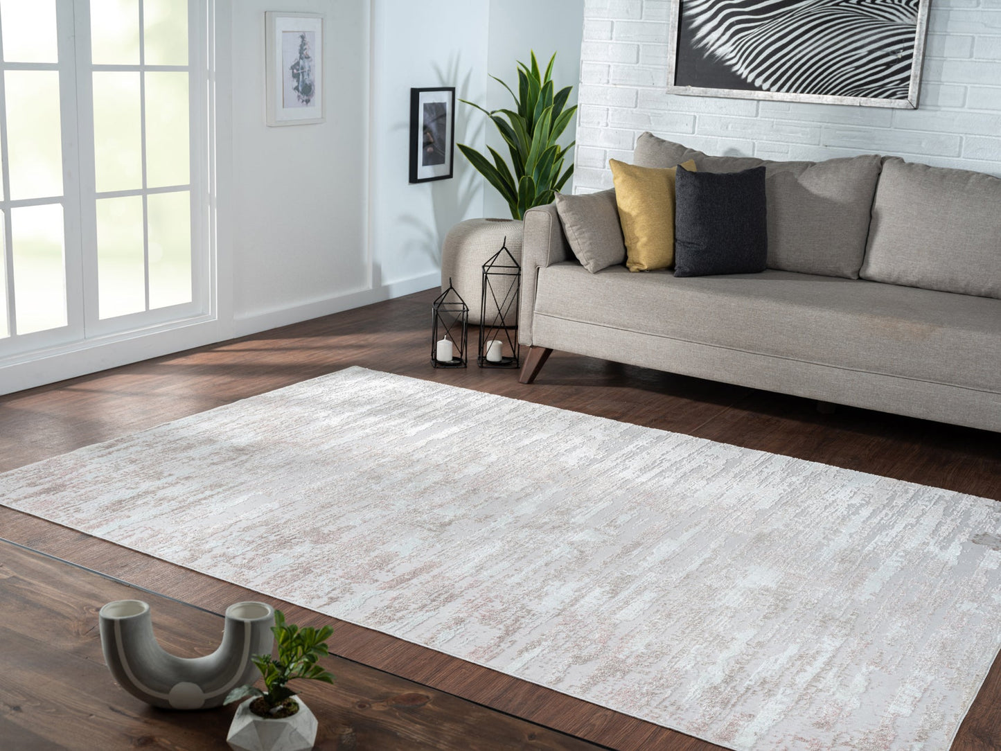 Milano Washable Champagne Bliss Woven Area Rug