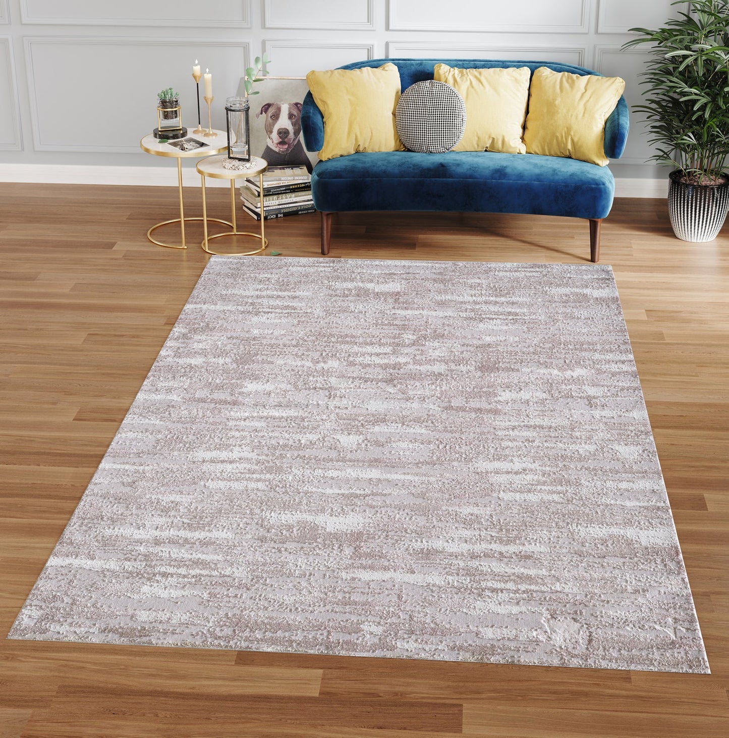 Milano Washable Champagne Bliss Woven Area Rug