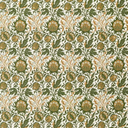 MORRIS & CO Elmcote Weave Fabric Contemporary, Floral Moss,Wheat   - MIND237562