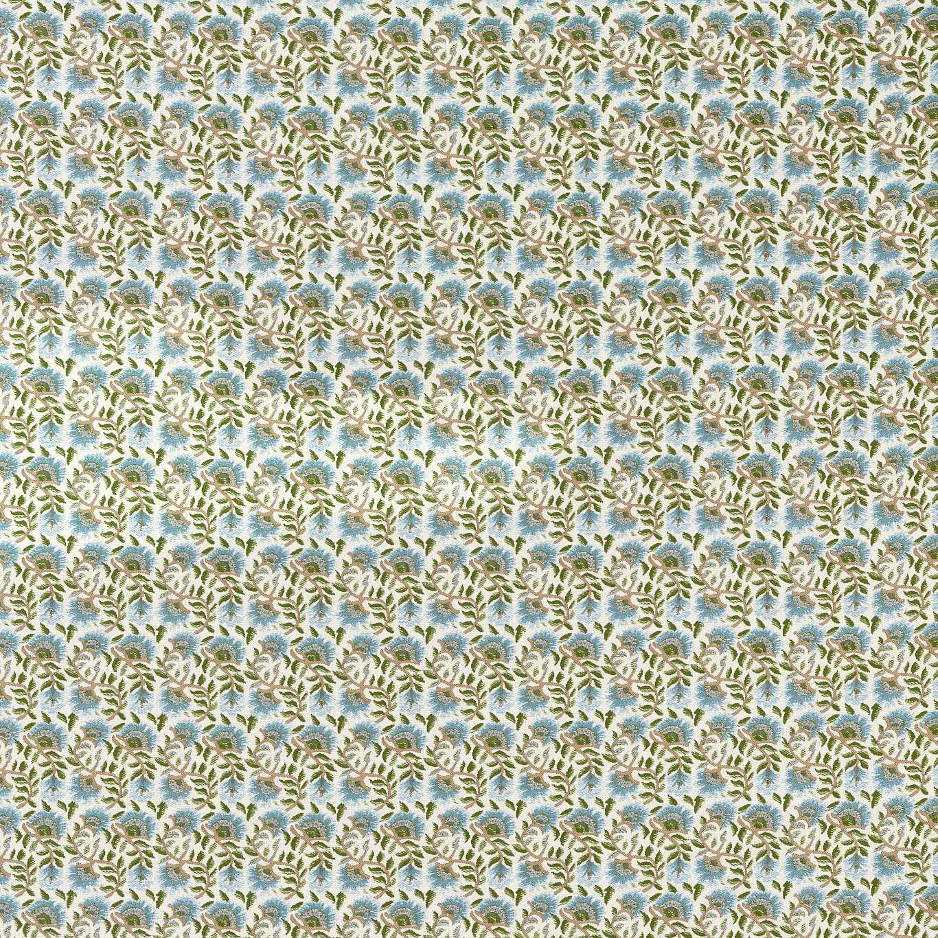 MORRIS & CO Wardle Weave Fabric Contemporary, Floral Mineral Blue   - MIND237566
