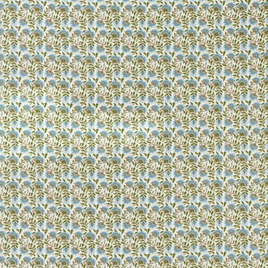 MORRIS & CO Wardle Weave Fabric Contemporary, Floral Mineral Blue   - MIND237566
