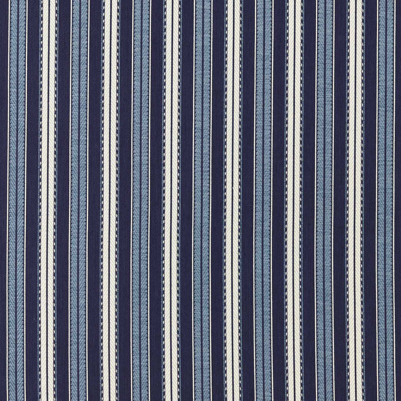 MORRIS & CO Hammersmith Woven Stripe Fabric Stripes Indigo   - MIND237576