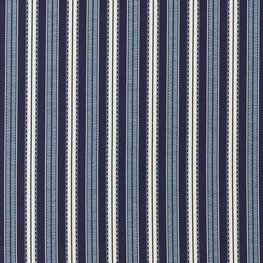 MORRIS & CO Hammersmith Woven Stripe Fabric Stripes Indigo   - MIND237576