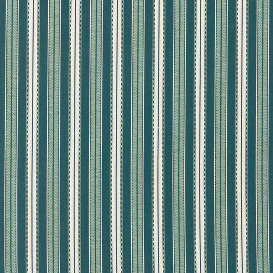 MORRIS & CO Hammersmith Woven Stripe Fabric Stripes Teal   - MIND237577