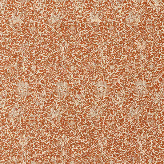 MORRIS & CO Bird & Anemone Weave Fabric Birds Apricot,Linen   - MIND237581