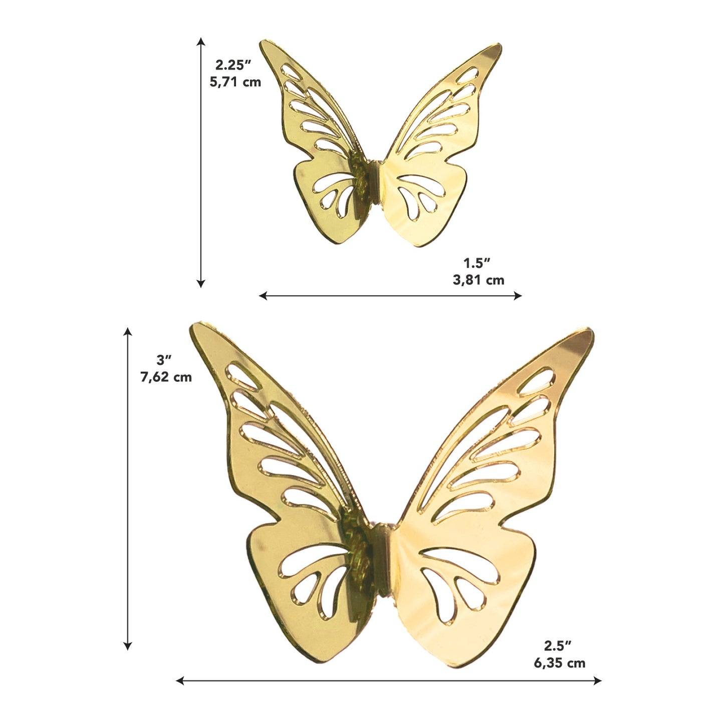 York Wallcoverings RoomMates 3D Gold Butterflies Peel and Stick Mirrors Glam Botanical Yellows  Wallpaper - MIR4610SCS