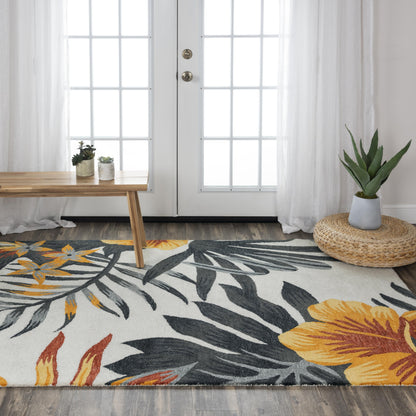 Coastal nautical rug, 5' x 8'.