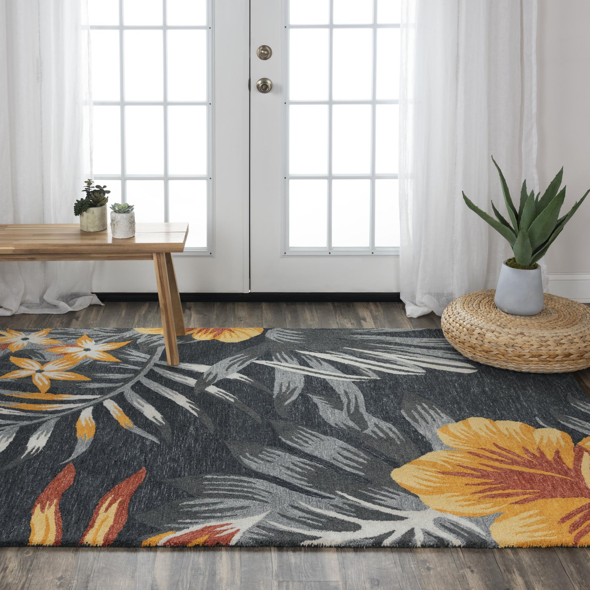 Miramar rug, coastal nautical, 9' x 12'.