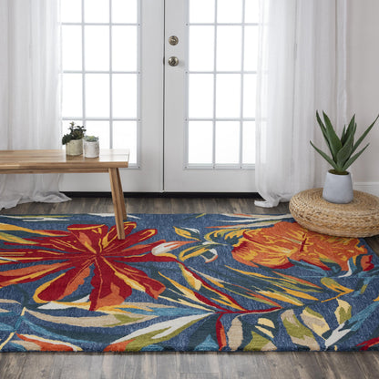 Coastal nautical rug, 8' x 10'.