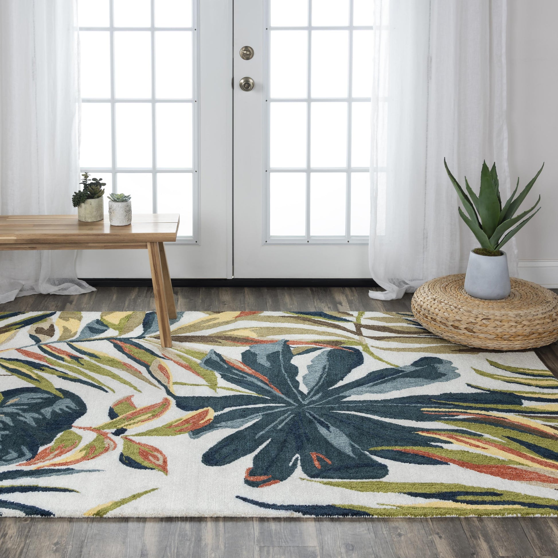 Coastal nautical rug, 8' x 10'.