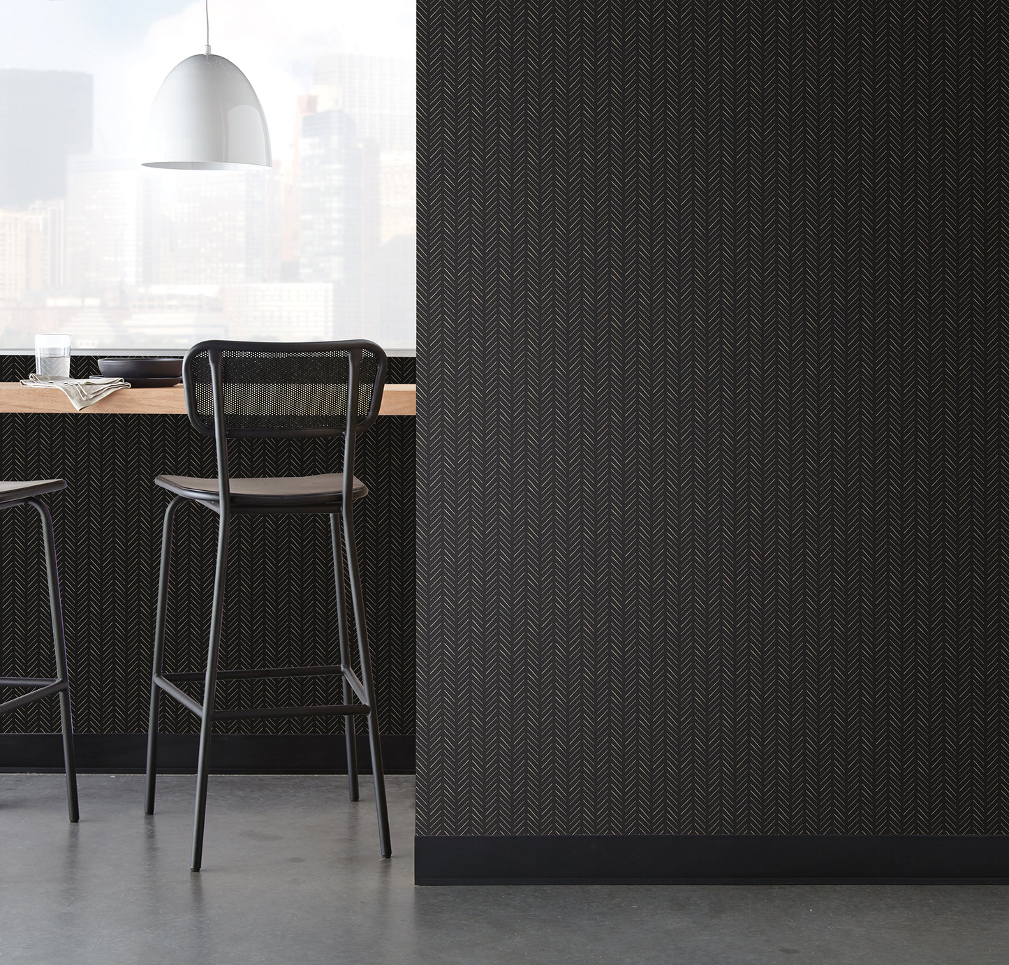 York Wallcoverings Magnolia Home High Performance Stroll Midnight Wallpaper Modern Geometrics Blacks  Wallpaper - MJ4814