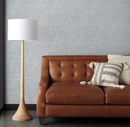 York Wallcoverings Magnolia Home High Performance Crossroad Denim Wallpaper Transitional Weaves Blues  Wallpaper - MJ4818