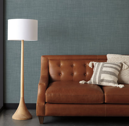 York Wallcoverings Magnolia Home High Performance Crossroad Reservoir Wallpaper Transitional Weaves Blues   - MJ4820N