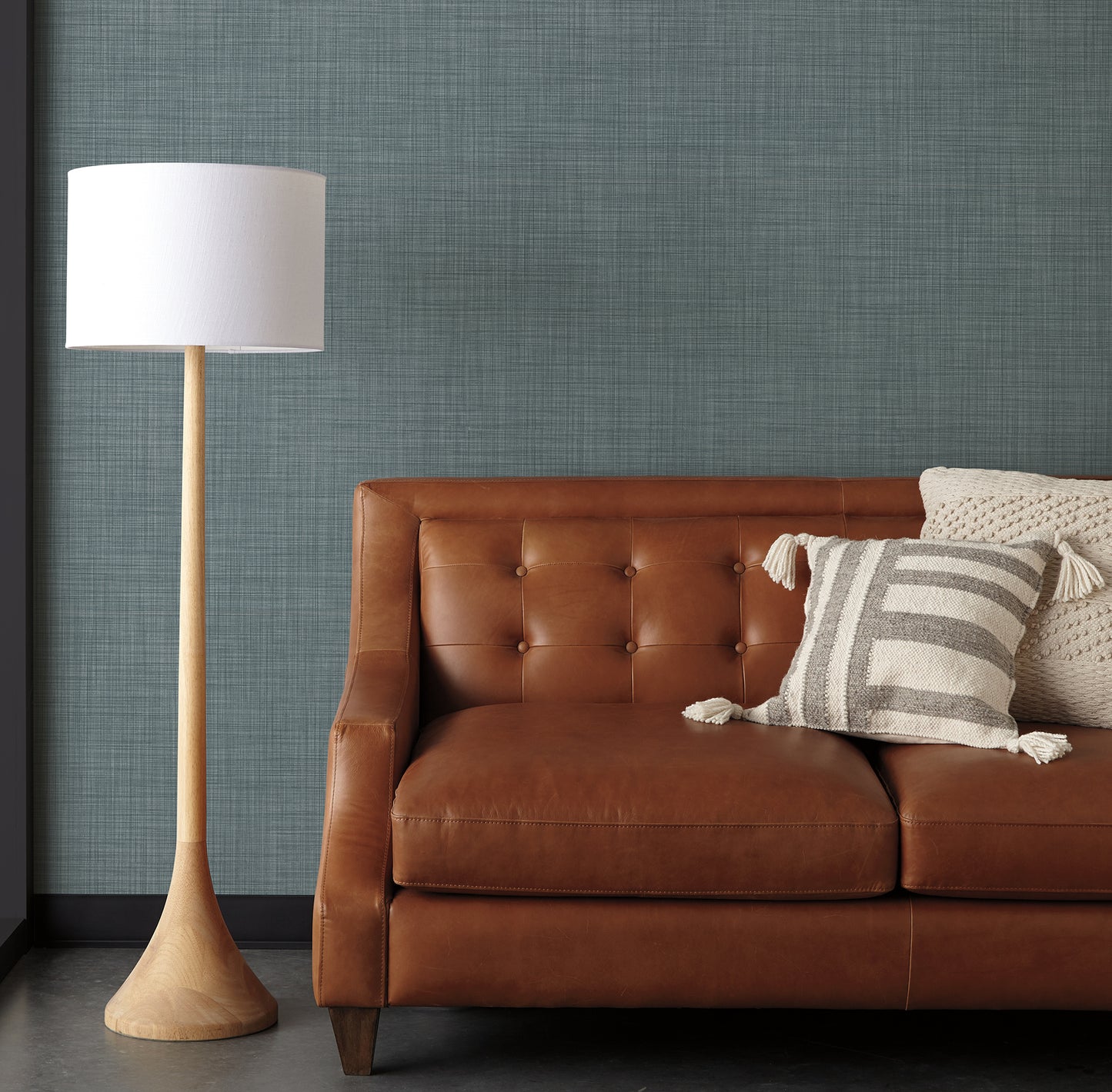 York Wallcoverings Magnolia Home High Performance Crossroad Reservoir Wallpaper Transitional Weaves Blues  Wallpaper - MJ4820