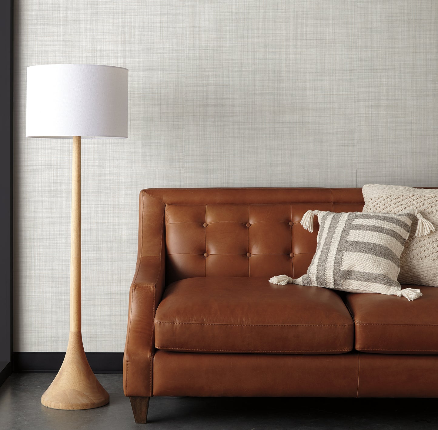 York Wallcoverings Magnolia Home High Performance Crossroad Whitewash Wallpaper Transitional Weaves Greys  Wallpaper - MJ4821