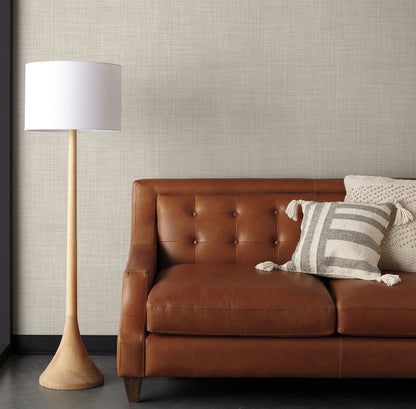 York Wallcoverings Magnolia Home High Performance Crossroad Oat Wallpaper Transitional Weaves Greys  Wallpaper - MJ4823