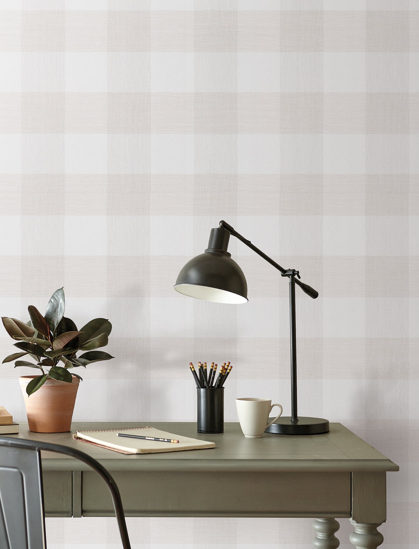 York Wallcoverings Magnolia Home High Performance Weft And Weave Linen Wallpaper Farmhouse Plaids and Checks Beiges  Wallpaper - MJ4839