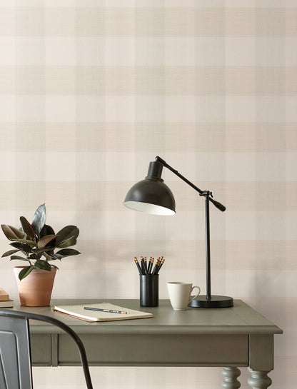 York Wallcoverings Magnolia Home High Performance Weft And Weave Gatherings Wallpaper Farmhouse Plaids and Checks Beiges  Wallpaper - MJ4840