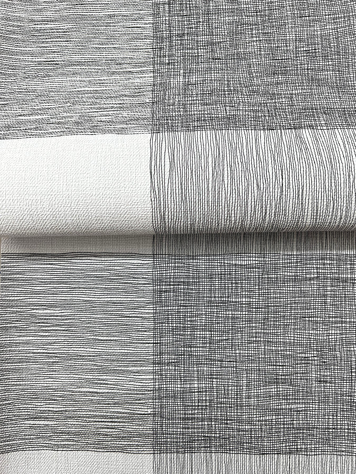 York Wallcoverings Magnolia Home High Performance Weft And Weave Charcoal Wallpaper Farmhouse Plaids and Checks Greys  Wallpaper - MJ4841