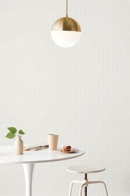 York Wallcoverings Magnolia Home High Performance Boulevard Whitewash Wallpaper Modern Geometrics Whites and Off-Whites  Wallpaper - MJ4845