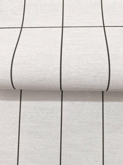 York Wallcoverings Magnolia Home High Performance Boulevard Charcoal Wallpaper Modern Geometrics Whites and Off-Whites  Wallpaper - MJ4846