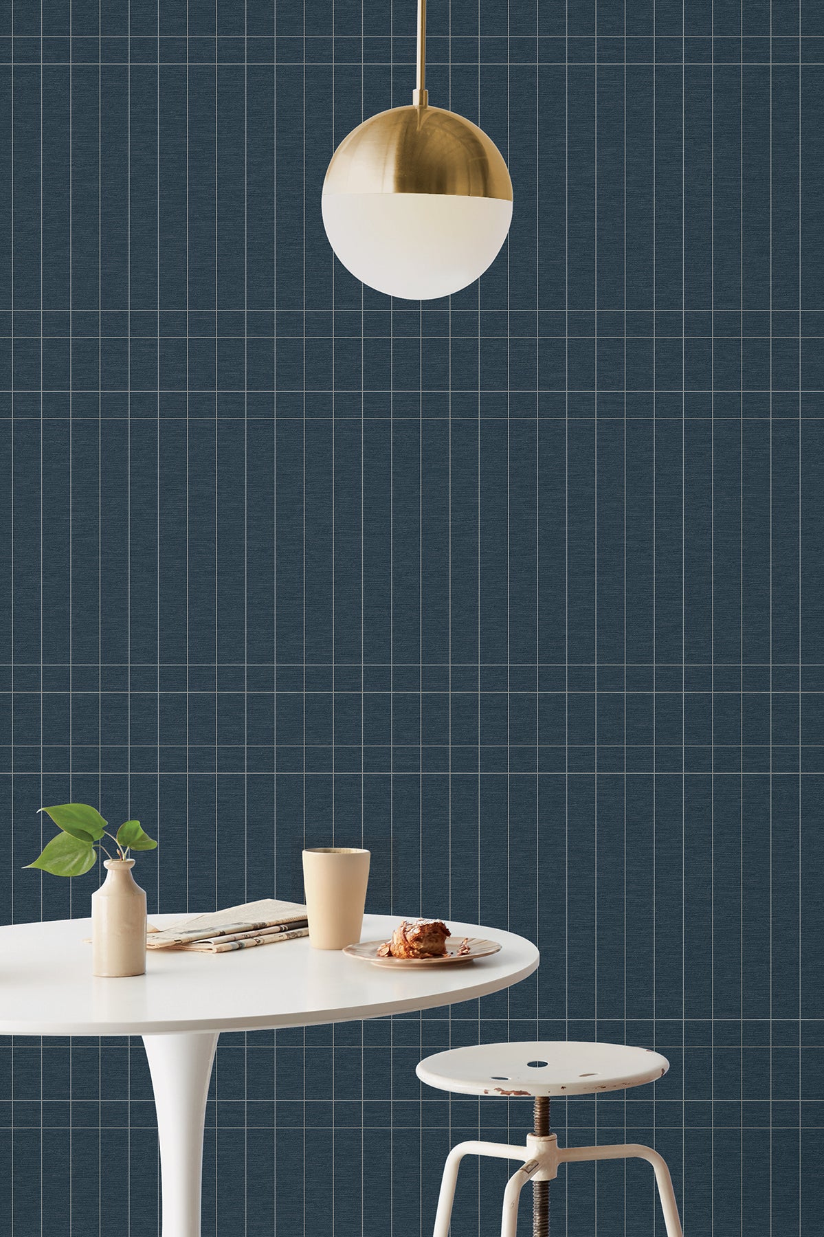 York Wallcoverings Magnolia Home High Performance Boulevard Lakefront Wallpaper Modern Geometrics Blues  Wallpaper - MJ4848