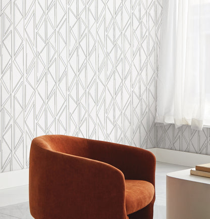 York Wallcoverings Magnolia Home High Performance Side By Side Mineral Wallpaper Modern Geometrics Whites and Off-Whites  Wallpaper - MJ4852