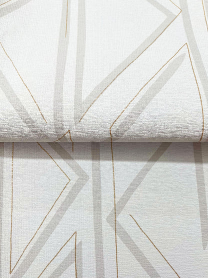 York Wallcoverings Magnolia Home High Performance Side By Side Whitewash Wallpaper Modern Geometrics Whites and Off-Whites  Wallpaper - MJ4854