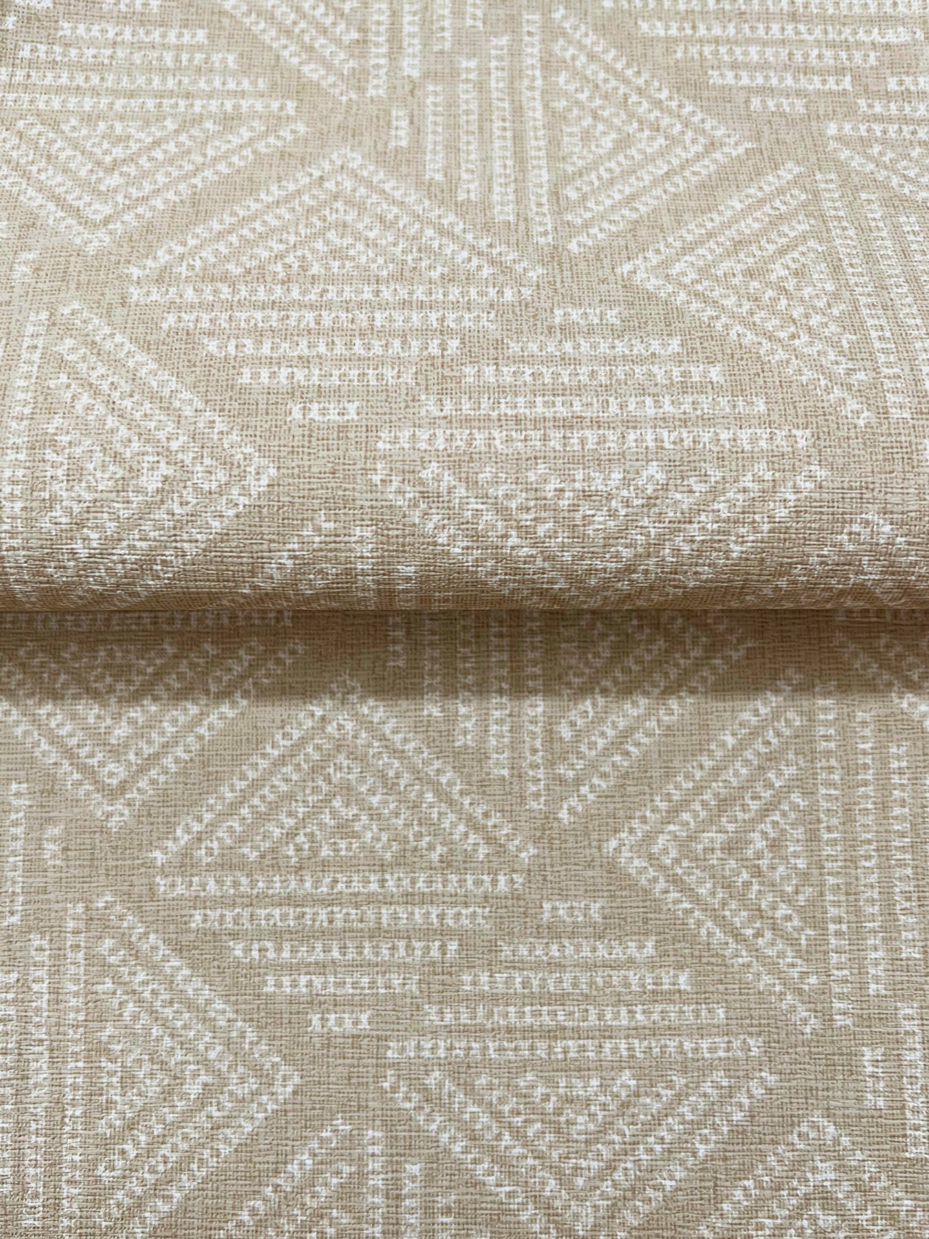 York Wallcoverings Magnolia Home High Performance Center Square Yarn Wallpaper Modern Geometrics Browns  Wallpaper - MJ4860