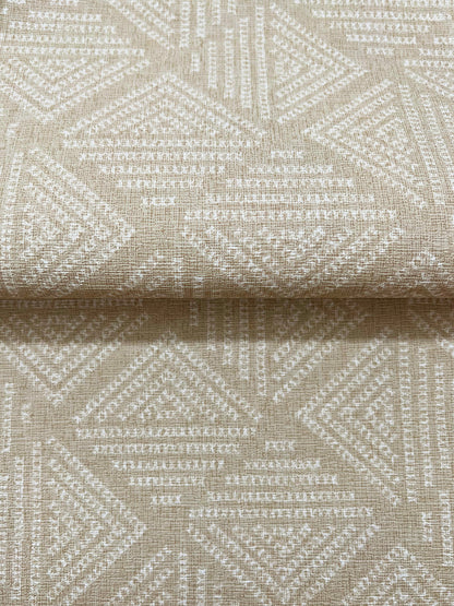 York Wallcoverings Magnolia Home High Performance Center Square Yarn Wallpaper Modern Geometrics Browns  Wallpaper - MJ4860